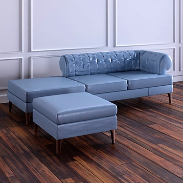 Manto Sofa: Naturally Elegant and Uniquely Handcrafted 3D model image 1 