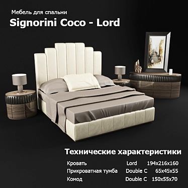 Italian Signorini Coco Lord Bed 3D model image 1 