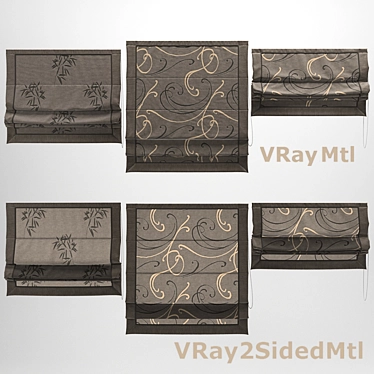 Versatile Roman Blinds with Varying Textures 3D model image 1 