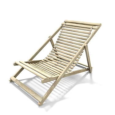 Wooden River Deckchair - Nord-HZ 3D model image 1 