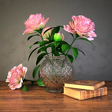 Vintage Blooms and Books 3D model image 1 