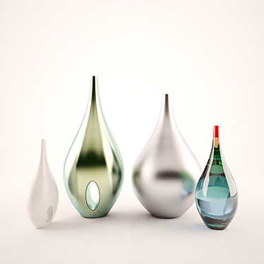 Scandi Vases: Chic Nordic Style 3D model image 1 