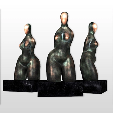 Bronze Primitivism Sculpture "Daria 3D model image 1 