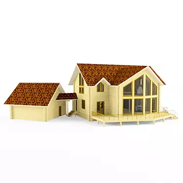 Title: Wooden Garage House 3D model image 1 