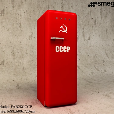 SMEG FAB28CCCR Retro Refrigerator 3D model image 1 