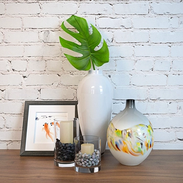 Decor Set (Vases, Candles, Frame) - Adding Elegance to Your Space  Stylish & Cozy Décor Kit 3D model image 1 