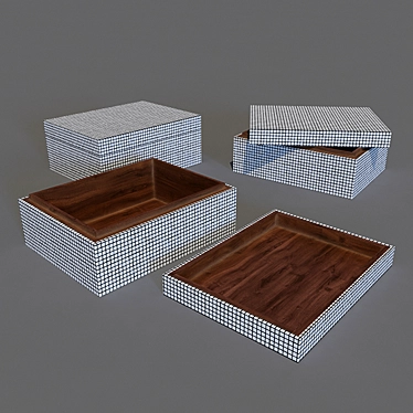 Organic Stoneware Resin Box 3D model image 1 