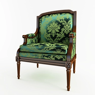 Elegant Carved Armchair by FRANCESCO MOLON 3D model image 1 