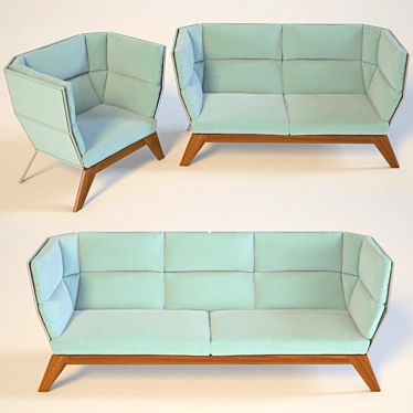 Pinton Caesar Sofa & Chair Set 3D model image 1 