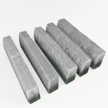 Versatile Border Stones - Set of 5 - 300x150x1000mm 3D model image 1 