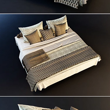 Luxury King Size Bedclothes Set 3D model image 1 