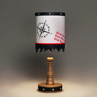 Black Pirate Table Lamp 3D model image 1 