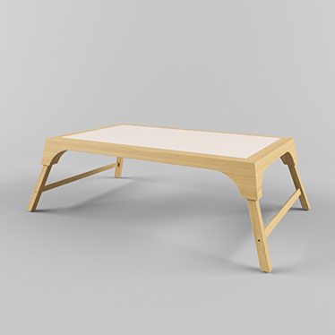 Rustic Wooden Coffee Table 3D model image 1 