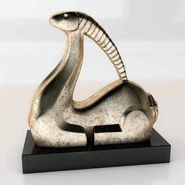 Elegant Ram Figurine with Textures 3D model image 1 