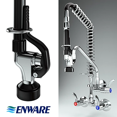 Enware Wall Exposed Mixer with Pot Filler 3D model image 1 