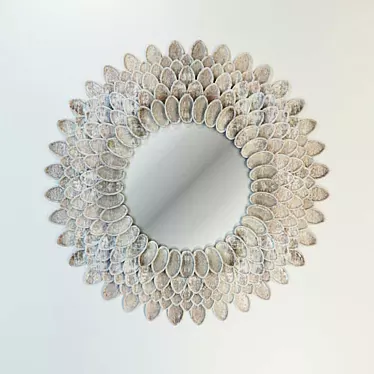 Chic Chrysanthemum Wall Mirror 3D model image 1 