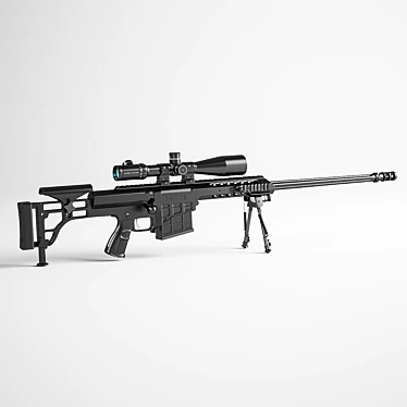 Barrett M98B Sniper Rifle: Realistic Size, Vray Materials 3D model image 1 