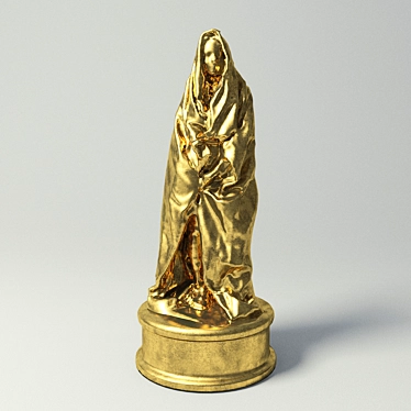 Golden Girl Figurine 3D model image 1 