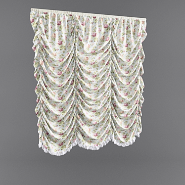 Elegant French Drapes 3D model image 1 