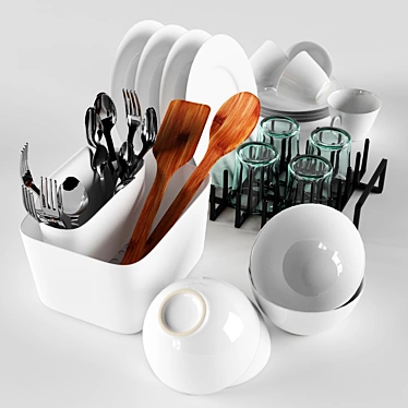 4-Person Crockery Set: 36 Pieces 3D model image 1 