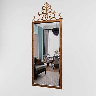 Elegant Reflective Morgana Mirror 3D model image 1 