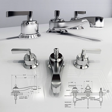 Sleek Lavatory Set by Sigma 3D model image 1 
