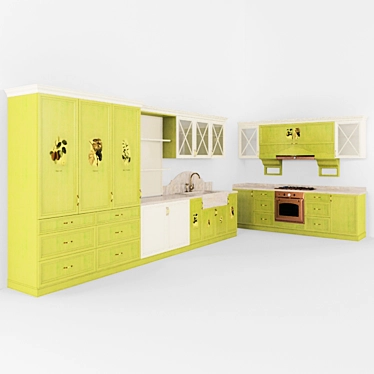 Customizable Kitchen - Appliances Not Included! 3D model image 1 