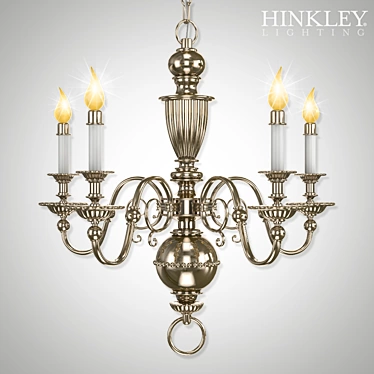 Antique Nickel Hinkley Cambridge Chandelier 3D model image 1 