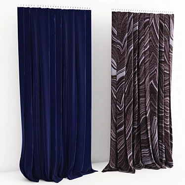 Elegant Window Drapes 3D model image 1 