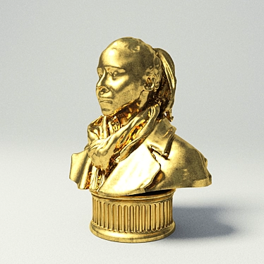 Golden Girl Bust Statue 3D model image 1 