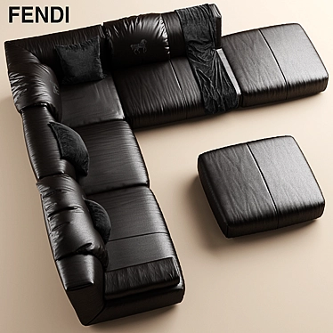 Luxurious FENDI CASA Agadir Sofa 3D model image 1 