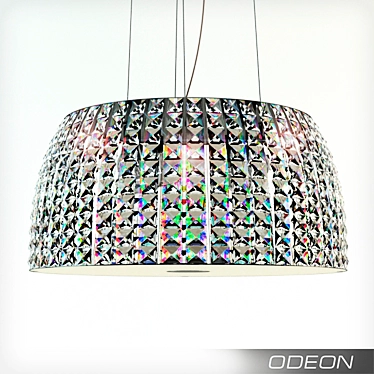 Title: Nelsa Pendant Light: Elegant Chrome and Crystal 3D model image 1 