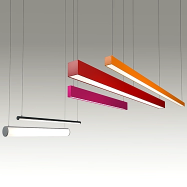 Sleek LED Light Fixture 3D model image 1 