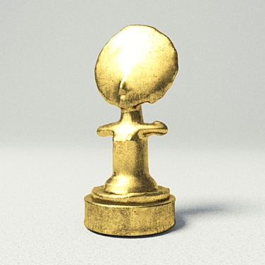 Ancient Idol Golden Statue 3D model image 1 