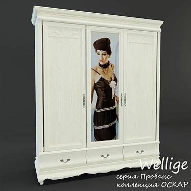 Elegant Provence Wardrobe by Oskar 3D model image 1 