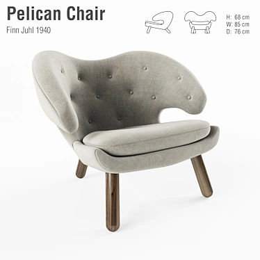 Finn Juhl Pelican Chair 3D model image 1 