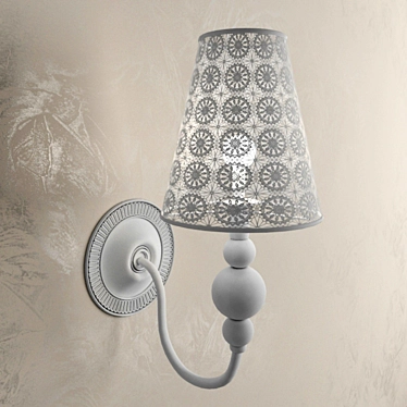 Ethereal Lace: Delicate Shabby Chic Lampshade 3D model image 1 