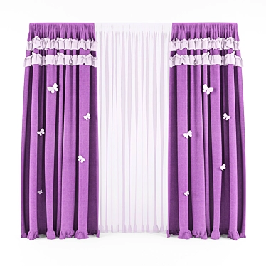 Girly Haven Curtains 3D model image 1 