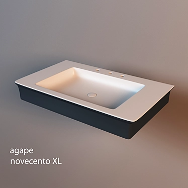 Agape NovecentoXL Two-toned Enamel Basin 3D model image 1 