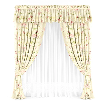 Classic Elegance Curtains 3D model image 1 