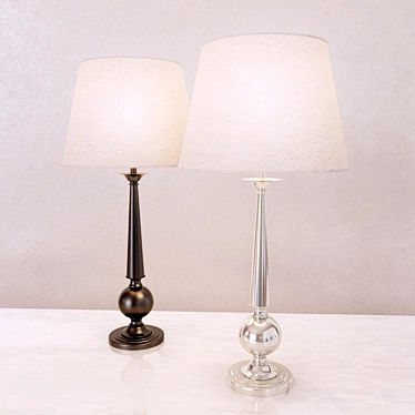 Elegant Gillian Candlestick Lamp 3D model image 1 