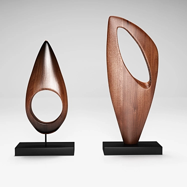 Elegant Sculpture Set: Tear Drop & Refine 3D model image 1 