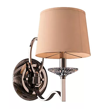 Chrome Newport Sconce with Beige Shade 3D model image 1 