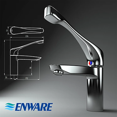 Elegant Oras Cubista Sink Mixer 3D model image 1 