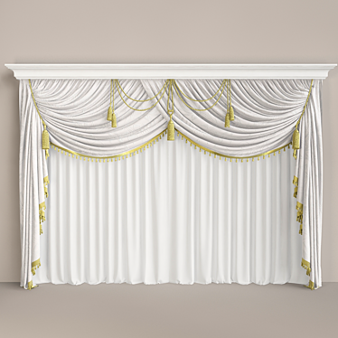 Elegant Window Curtain 3D model image 1 