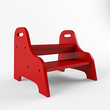 Kids' Footstool: Seat, Support, & Reach 3D model image 1 