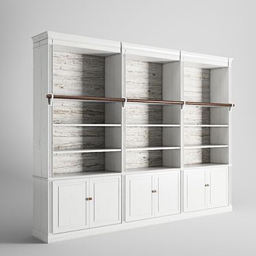 Retro Chic Bookshelf 3D model image 1 