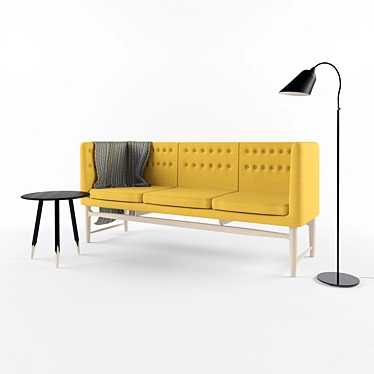 Modern Design Set: Mayor Sofa, Bellevue Floor Lamp, Hoof Coffee Table 3D model image 1 