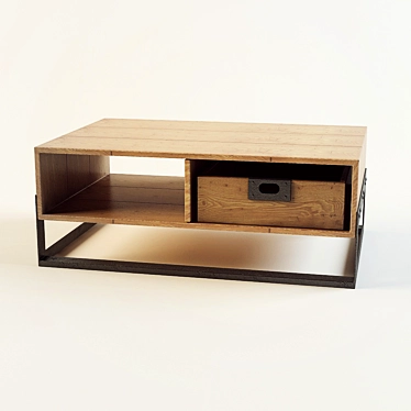 Solid Teak Coffee Table: 90x60cm 3D model image 1 