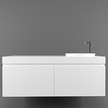 Modern Bathroom Furniture: Single and Double 3D model image 1 